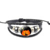Wholesale Halloween Pumpkin Time Stone Leather Beaded Alloy Bracelet