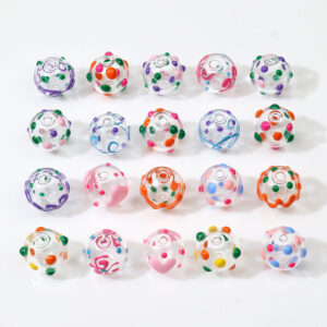 Wholesale Hand Painted Hollow Glass Jewelry Accessories Beads