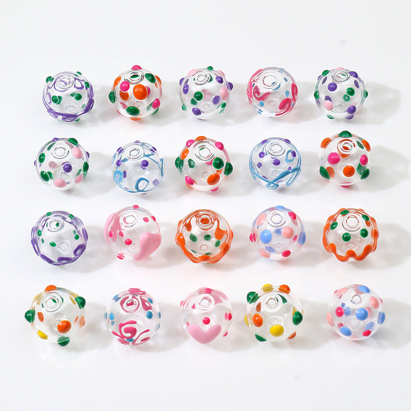 Wholesale Hand Painted Hollow Glass Jewelry Aessories Beads
