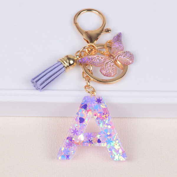 Wholesale Snowflake Love Sequin Letter Resin Keychains