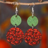O1CN01ZIWyWz1ZzPx2CU6Tq_2214986983265-0-cib Wholesale Christmas Round Double Sided Wooden Sequin Glitter Red and Green Earrings