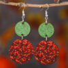 O1CN01ZIWyWz1ZzPx2CU6Tq__2214986983265-0-cib Wholesale Christmas Round Double Sided Wooden Sequin Glitter Red and Green Earrings