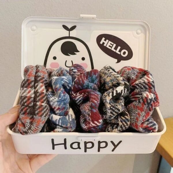 Wholesale Plaid Large Intestine Fabric Hairpins