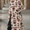 Wholesale Velvet Western Style Aztec Plush Long Coat
