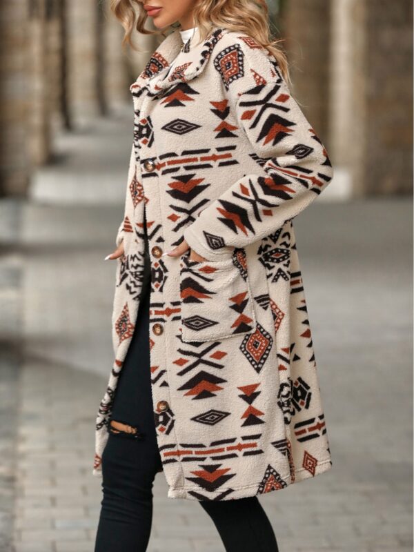 Wholesale Velvet Western Style Aztec Plush Long Coat