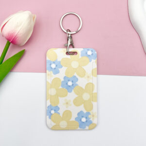 Five-leaf flower-yellow and blue + round buckle