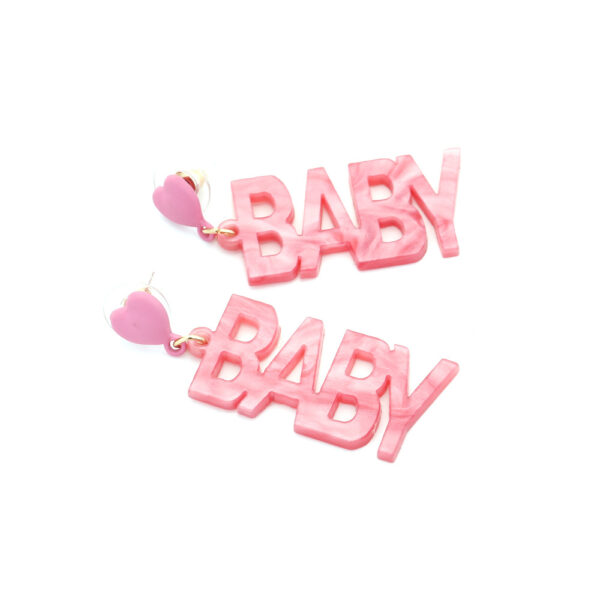 Wholesale Heart English Letter Acrylic Earrings