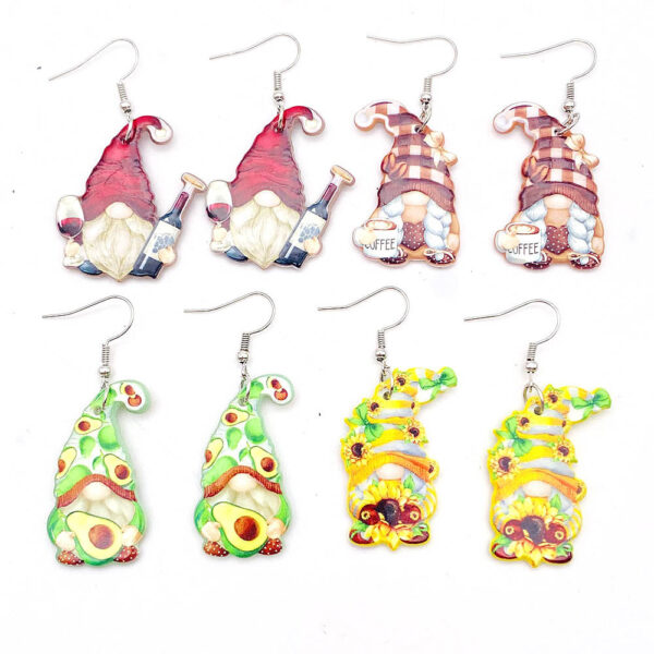 O1CN01ZNchk826rWUEzNC0a_2209785017715-0-cib Wholesale Christmas Double Sided Printing Hat Gnome Acrylic Earrings