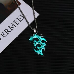M517 flame dragon necklace [blue and green]]