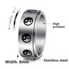 Wholesale New Stainless Steel Turnable Gossip Ring for Men