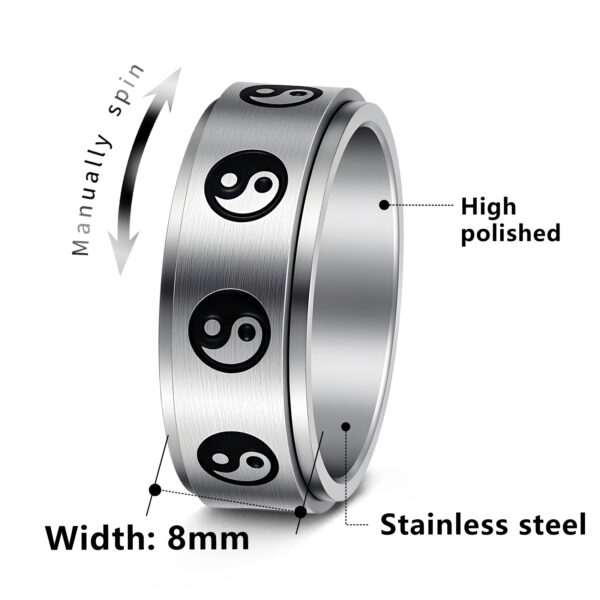 Wholesale New Stainless Steel Turnable Gossip Ring for Men