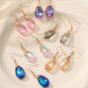 Wholesale Crystal High-grade Long Geometric Water Drop Fashion Light Luxury Colorful Zircon Earrings