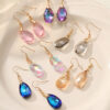 Wholesale Crystal High-grade Long Geometric Water Drop Fashion Light Luxury Colorful Zircon Earrings