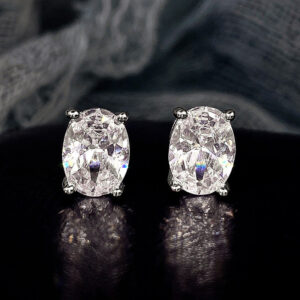 Wholesale Simple Oval Brilliant Zircon Earrings