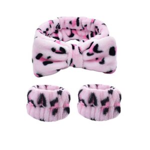 Pink leopard print 3-piece set (the wrist is hand-stitched)