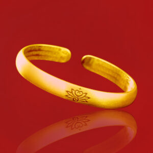 Frosted heart sutra lotus plated gold thickened]