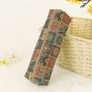 Orange plaid pencil case large 22cm