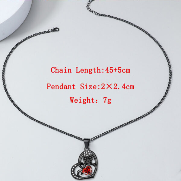 Wholesale Halloween Gothic Love Skull Necklace