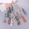 Wholesale PU Pattern Snake Keychain Tassel Pendant
