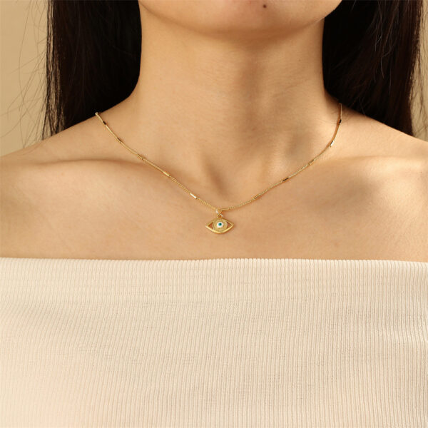 Wholesale 18K Gold Devil's Eye Oil Copper Necklace