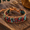 Wholesale Imperial Stone Cow Leather Rope Hand Woven Ethnic Style Leather Bracelet