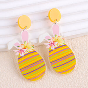 Striped easter egg rabbit ears