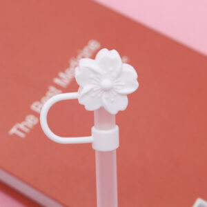 Silicone White Begonia 10mm / Bagged without straw