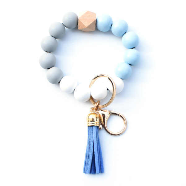 Wholesale Colorful Silicone Beaded Wrist Keychain