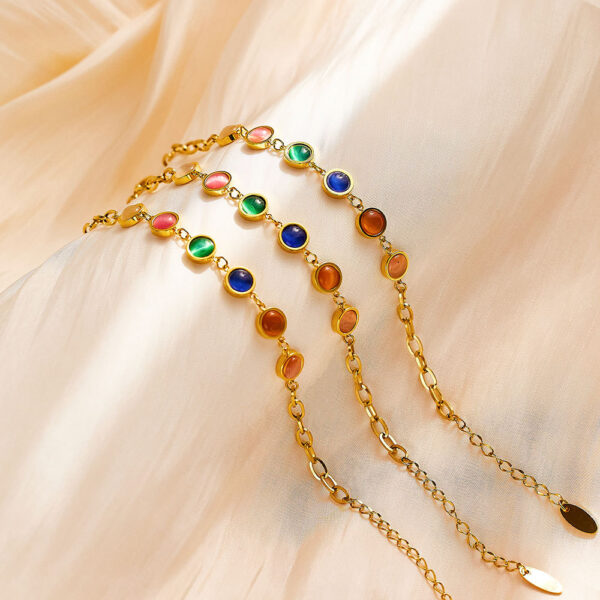 O1CN01ZcN0ZL1JvGWWTOIUF_1003321090-0-cib Wholesale Stainless Steel Colored Opal Titanium Steel Bracelet