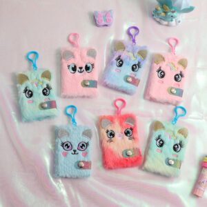 Wholesale Cartoon Unicorn Bear Big Eyes Plush Pendant Mini Notebook