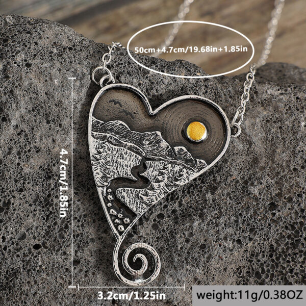 Wholesale Mountain River Sun Delicate Pendant Necklace Alloy