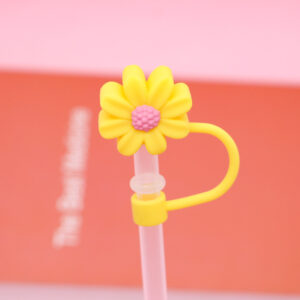 Silicone chrysanthemum-yellow powder 8mm / Bagged without straw