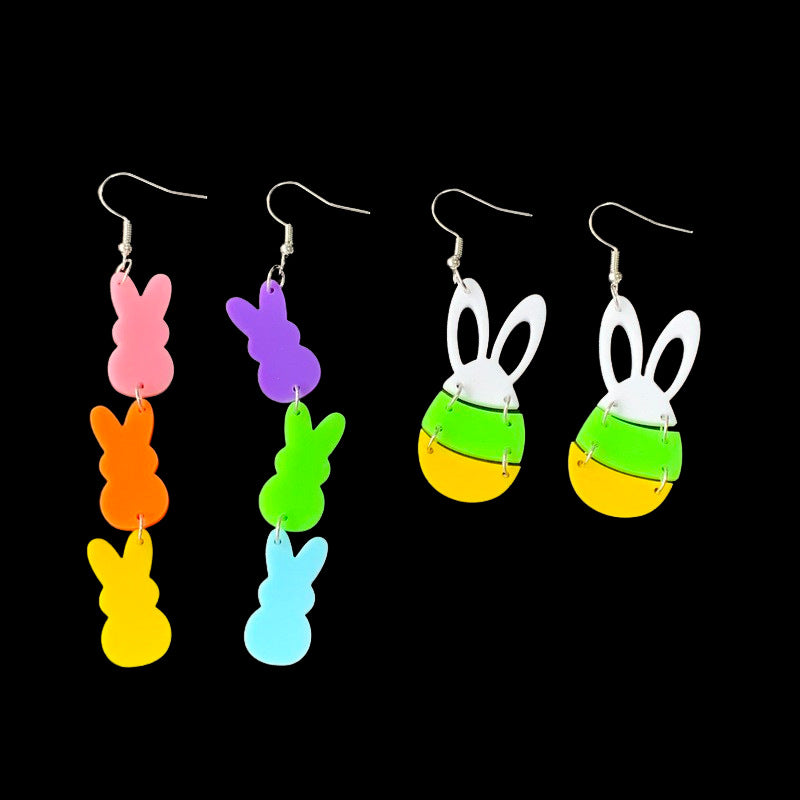Wholesale Jewelry Easter E Bunny Acrylic Earrings