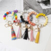 Wholesale Silicone Beaded Tassel Wrist Keychain