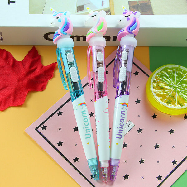Wholesale Plastic Cartoon Unicorn Glowing Ballpoint Pen