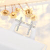 Wholesale Zircon Heart-shaped Simple Cross Copper Stud Earrings