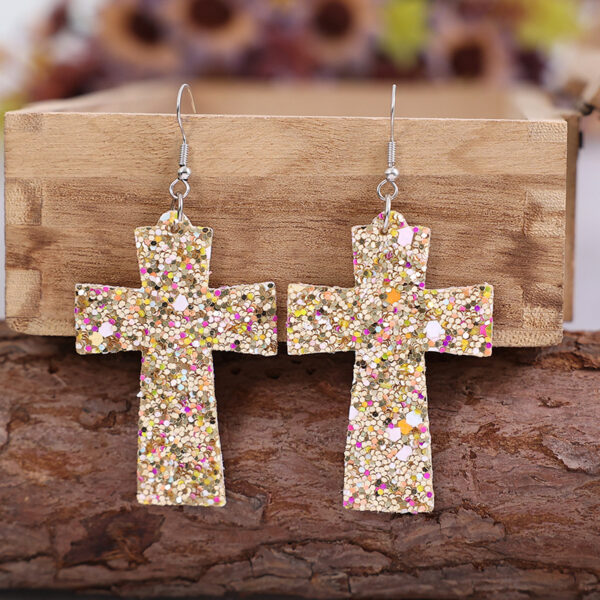 O1CN01ZgsMF81qyMXWGJrvO_2206372095564-0-cib Wholesale Sequin Cross Leather Earrings