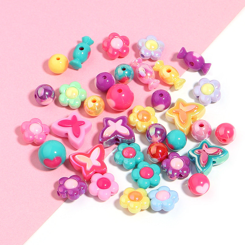 Wholesale Color Plated Butterfly Acrylic Beads