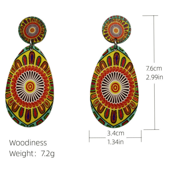 Wholesale Bohemian Style Printed Flowers and Trees Earrings