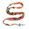 Wholesale Colorful Seven Sorrows Rosary Cross Handmade Necklace