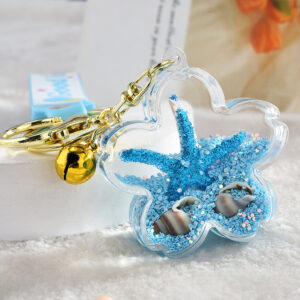 Blue / Lollipop leather rope + starfish Cherry + Bell