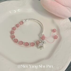 Pink Beaded Suzuki Half Bracelet