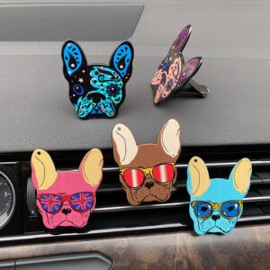 Wholesale Acrylic French Dog Fighting Car Air Outlet Perfume Clip