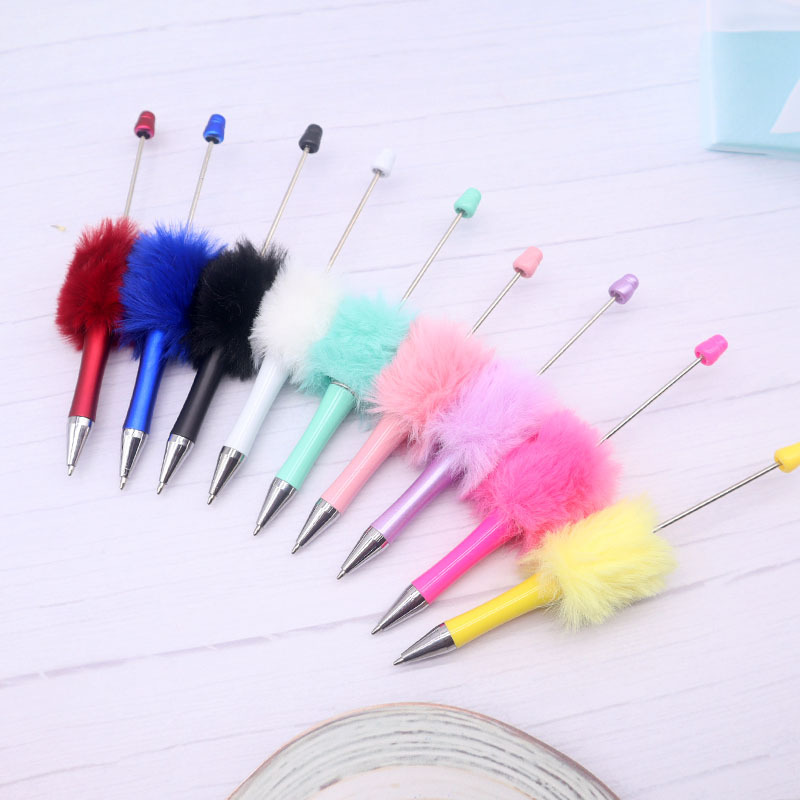 Wholesale New DIY Stued Bead Pen Cartoon Fur Ball Beaded Cute Pen Cute Girly Heart Gift Pen St