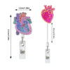 Wholesale Heart Glitter Doctor Nurse Badge Clip Retractable Badge Reel Acrylic Keychain