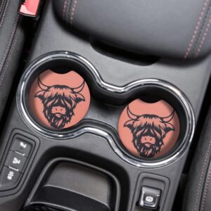 A [2 Pack]] / Highland Cow Coaster