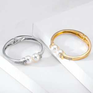 Wholesale Vintage Pearl Diamond Copper Bracelet