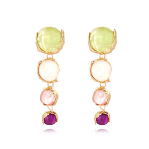 Wholesale Long Round Translucent Resin Earrings