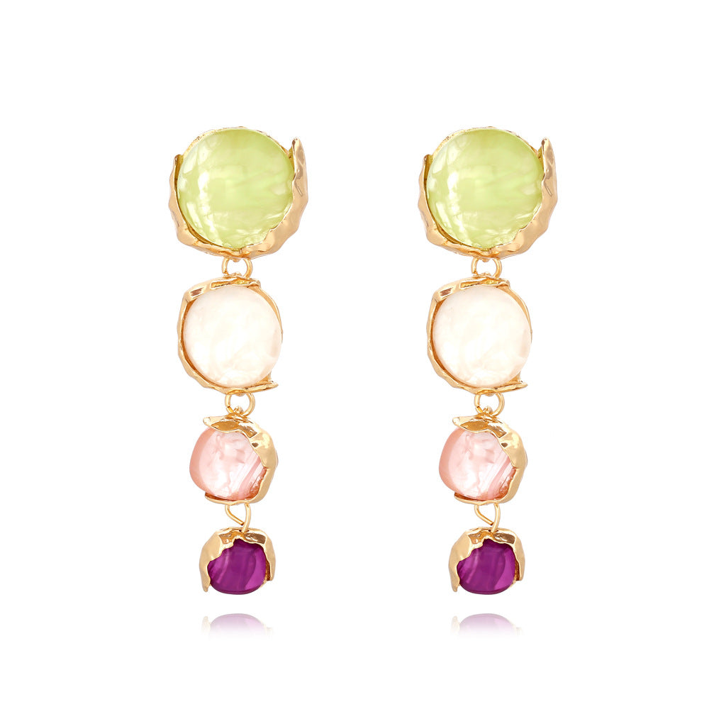 Wholesale Long Round Translucent Resin Earrings