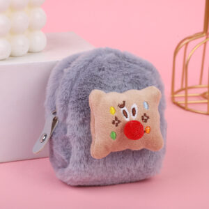 Plush key case-Red Nose square cake Gray